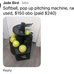 Softball pitching machine