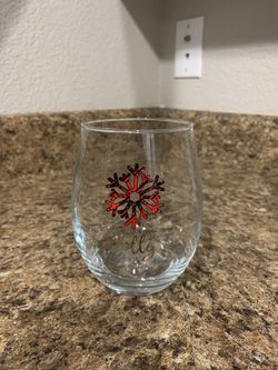 Stemless Christmas Wine Glass