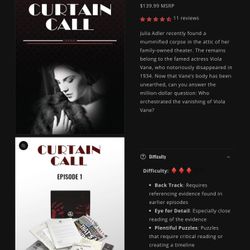 Hunt-a-Killer Immersive Murder Mystery Game “Curtain Call” Complete Box Set