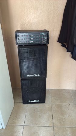 Sound tech amplifier and speakers