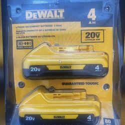 DeWalt 20V Max 4ah Lithium Ion Battery 2-pack (DCB240-2)