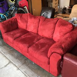 cozy red couch for sale