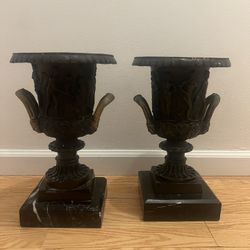 2 bronze statues by Auguste Moreau