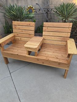 Loveseat with built-in table