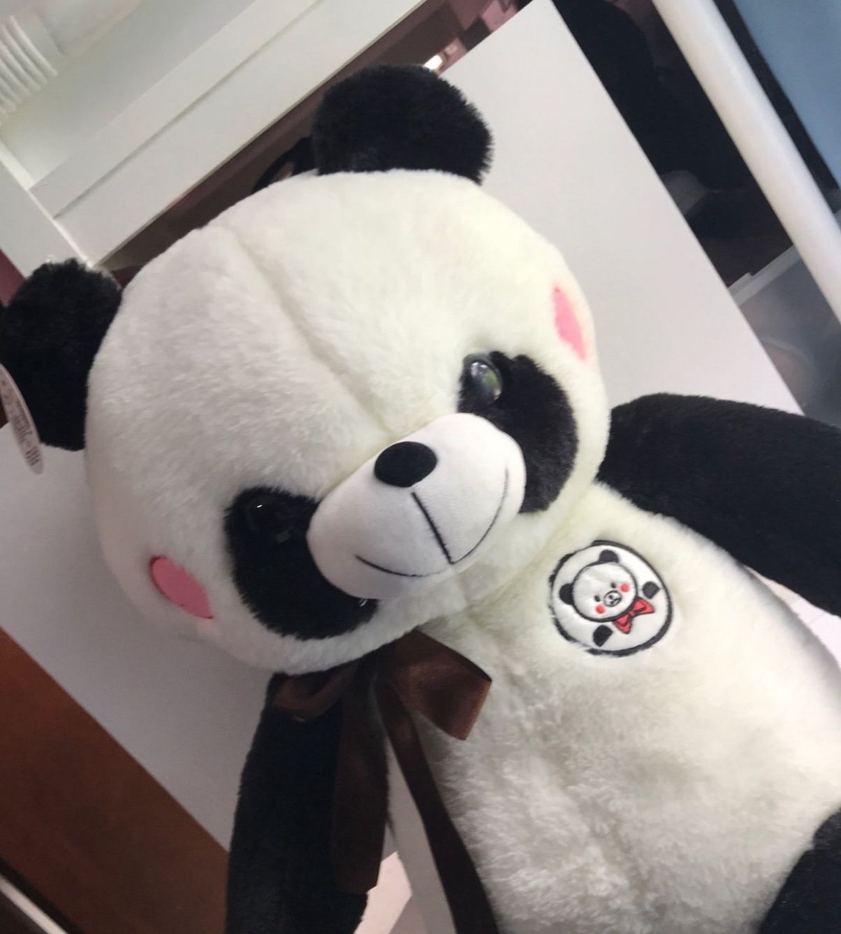 Long leg Panda 36" 3 feet tall Black and white panda bear with pink rosy cheeks new with tags Clean and ready to ship