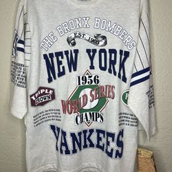 VINTAGE "THE BRONX BOMBERS" NEW YORK YANKEES WORLD SERIES TEE NEW WITH TAGS SZ L