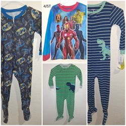 SIZE 4T BOY CLOTHES FOOTED PAJAMAS SLEEPERS (ROPA MAMELUCOS PIJAMA PARA NIÑO TALLA 4 AÑOS)
