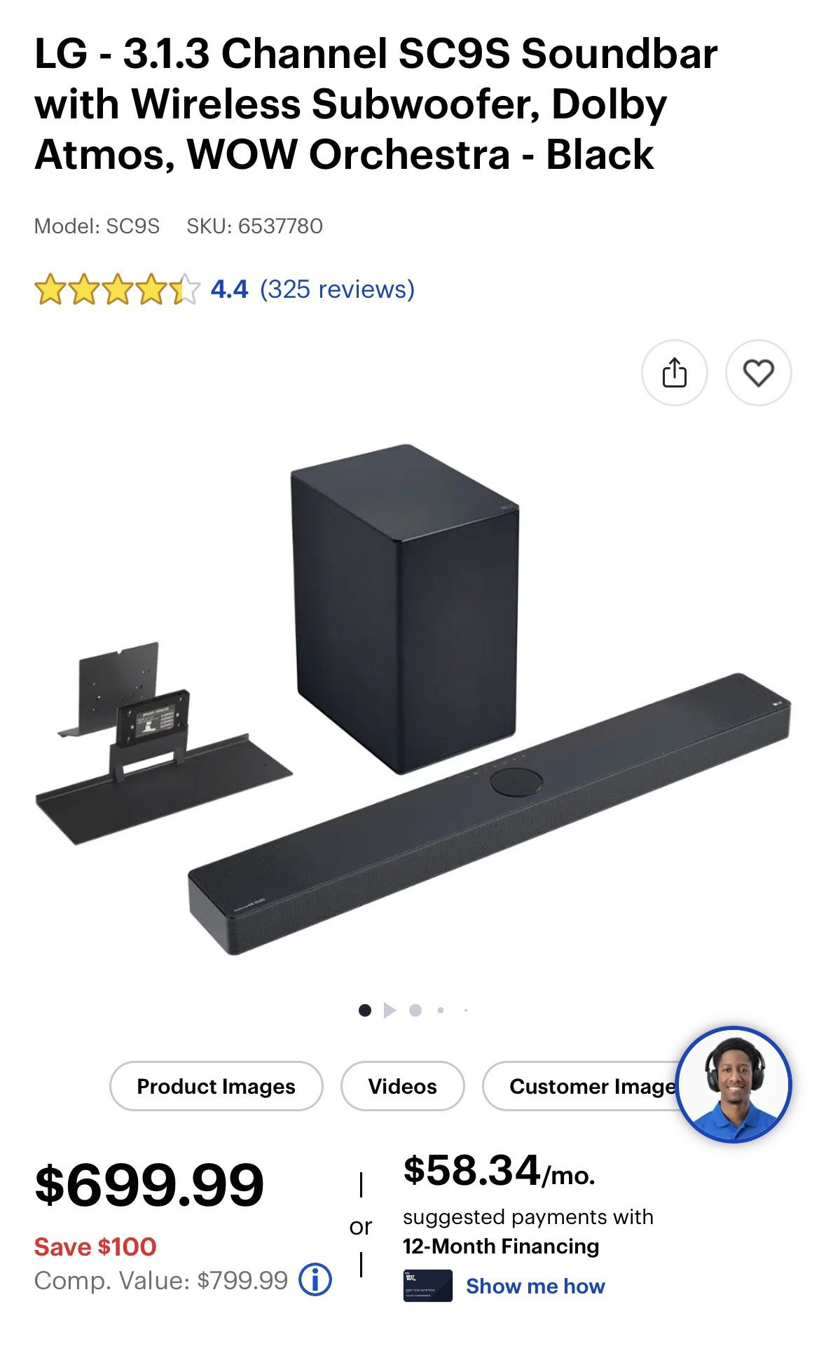 LG SC9S 3.1.3 Soundbar System