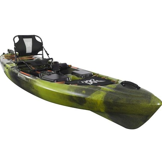 Perception Pescador Pilot 12 | Sit on Top Fishing Kayak without Pedal Drive | Adjustable Lawn Chair Seat and Tackle Storage Areas | 12'
(Pedal Drive n