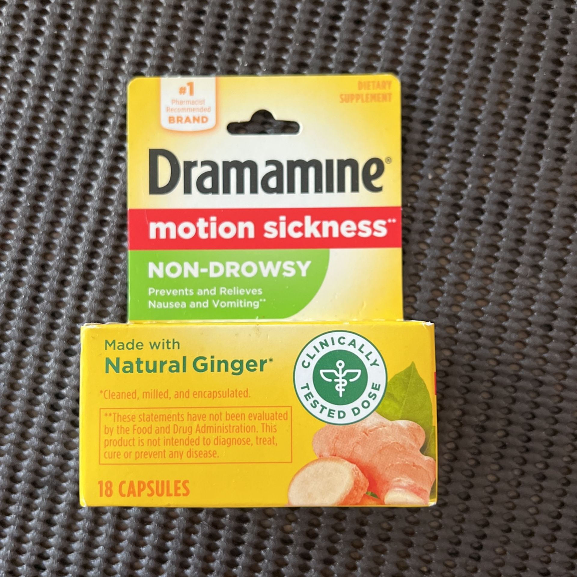 Dramamine Motion Sickness Non-drowsy 18 Capsules