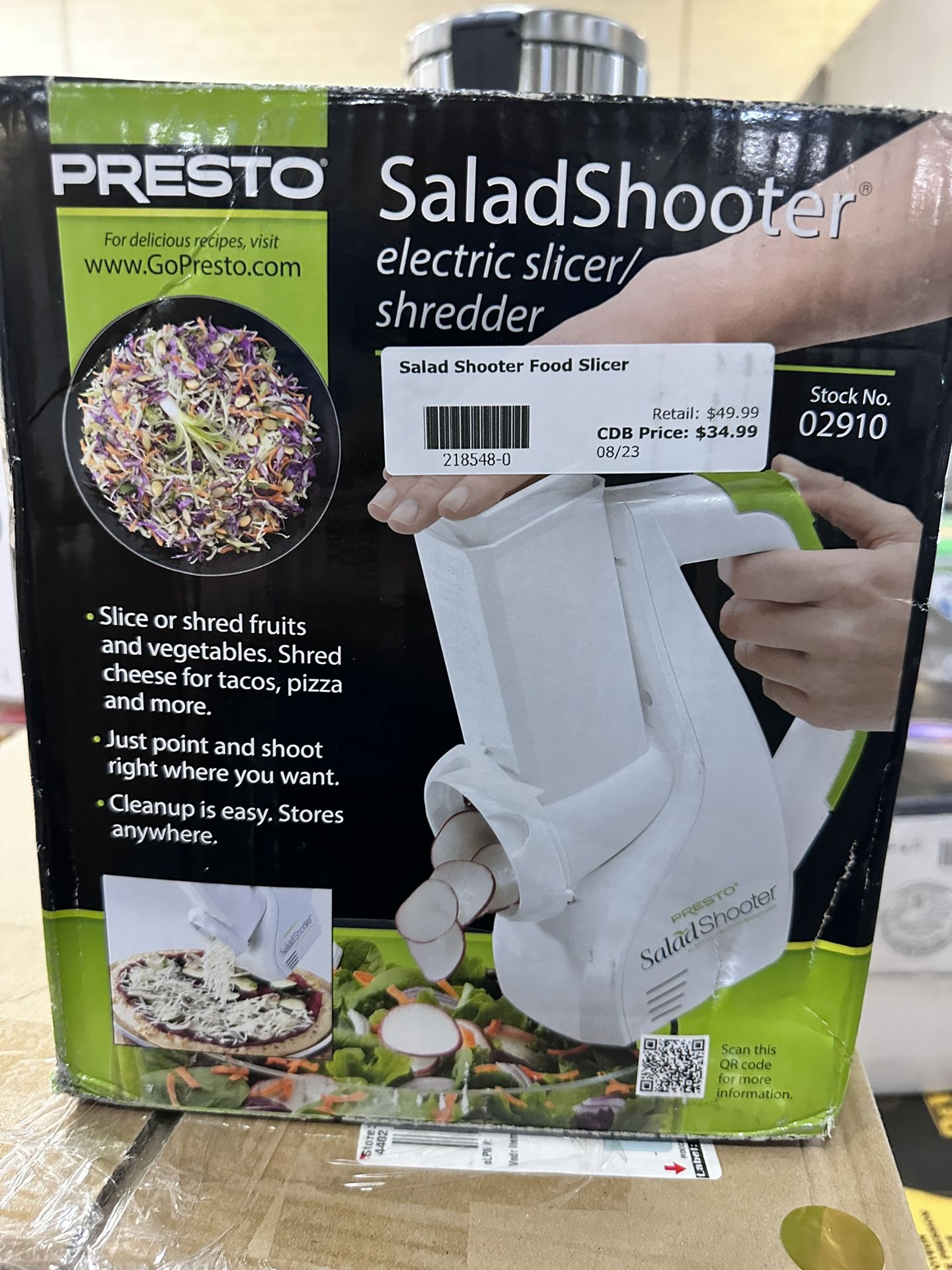 Presto Salad Shooter Electric Food Slicer Shredder 02910 Presto SaladShooter