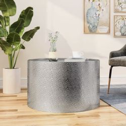 New Open Box Christopher Knight Home Rache Modern Round Coffee Table Industrial Silver
