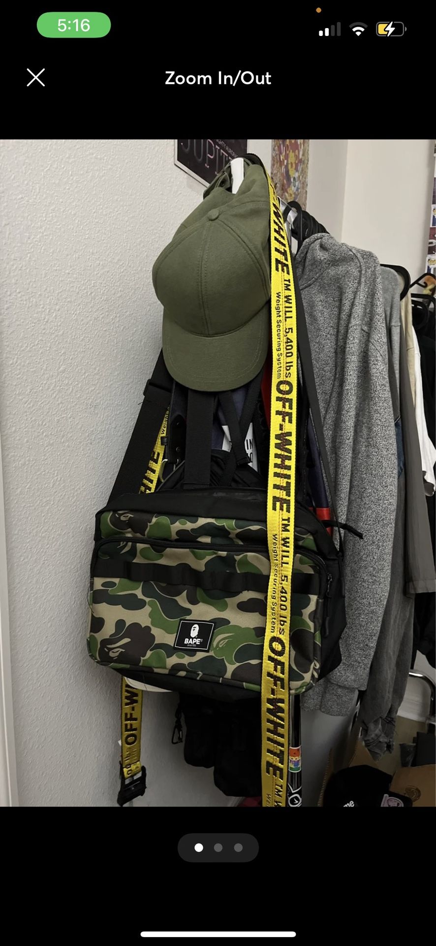 Adjustable Bape Cross Body Bag for Men/Women