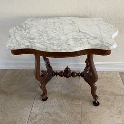 Antique Victorian Marble Top Parlor Table Circa 1880