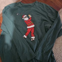 LIFE IS GOOD SANTA GOLFING XL T SHIRT 
