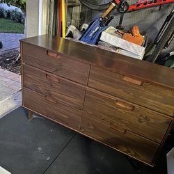Large Wood Dresser Walnut Color 