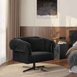 Modern Velvet Accent Chair, Comfy Upholstered Cozy Single Sofa Chair