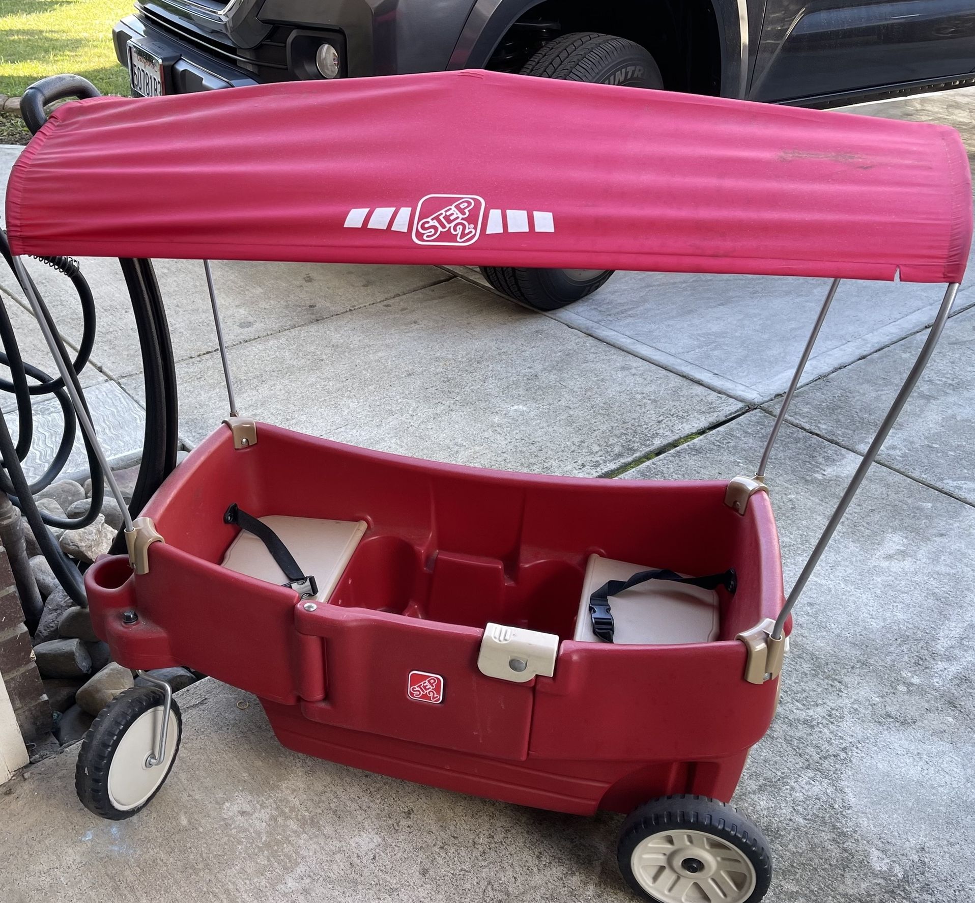 Red Kids Wagon with Canopy