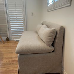 Belmar Ivory Slipcover Banquette 
