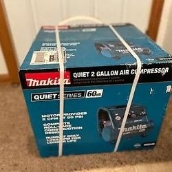 Brand New In Box Makita Quiet Series 1 HP 2 Gallon Oil‑Free Electric Air Compressor