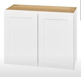 Avondale 30 in. W x 12 in. D x 24 in. H Ready to Assemble Plywood Shaker Wall Bridge Kitchen Cabinet in Alpine White