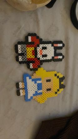 Handmade Perler Bead Alice & White Rabbit Set – Alice in Wonderland