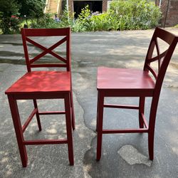 Set Of Red Barstools