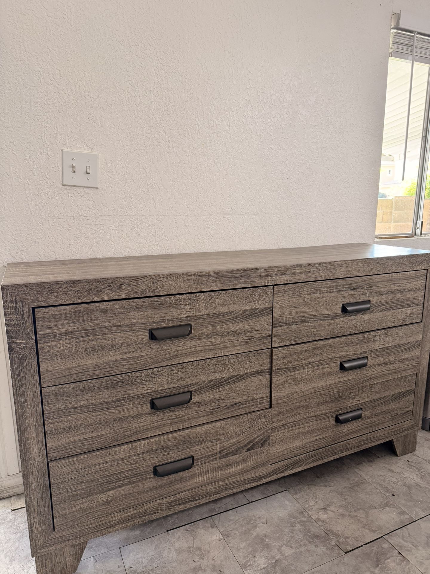 Brown/Tan Wood Dresser