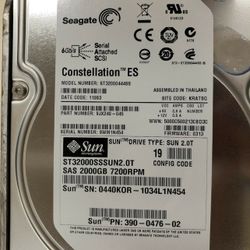 SEAGATE - ST(contact info removed)4SS - 2TB 7.2K SAS 6.0Gbps 3.5Inch 16MB Cache Hard Drive 