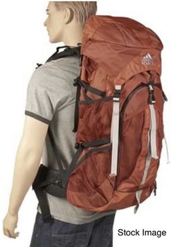 The AA Kelty Nimble 3500 cubic inch, rust colored backpack with a HDPE frame-sheet, aluminum stay and adjustable suspension for varying back lengths.