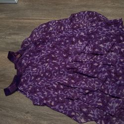 Girls Purple Leopard Dress Size S 