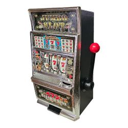 777 Jumbo Slot Machine Casino Toy Piggy Bank Replica with Flashing Lights Sound