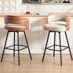 Mid-Century Modern Bar Stools Set of 2