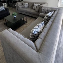 Living Room Set - Gray Sofas
