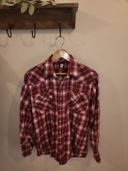 Vintage MADE IN USA Karman Flannel With Pearl Snaps Mens Large