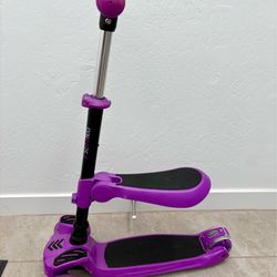 ScootKid 3-W Wheel Kids Scooter LED Lights, Adjustable Handlebar, Foldable Seat