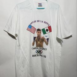 VINTAGE OSCAR DE LA HOYA  AMPEON OLIMPICO BARCELONA 1992 NEW NO TAGS  ADULT SIZE LARGE  AND  XL