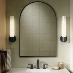 Kohler Orime 24" x 36" Arched Framed Mirror. Matte Black. New In Box 