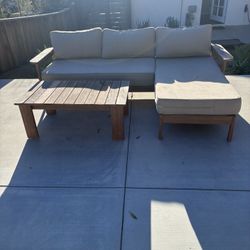 West Elm Sectional Outside Couch With Table And Chairs 