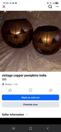 Vintage copper pumpkins