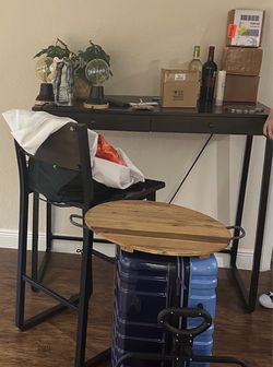 Brown Metal Desk with Drawers
