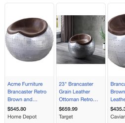 Acme Furniture Brancaster Retro Brown Ottoman