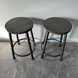 Iron and Wood Grey Counter Stools