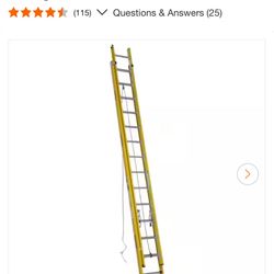 Werner 28 ft. Fiberglass D-Rung Extension Ladder with 375 Ib. Load Capacity Type IAA Duty - $250