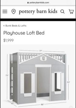 Litera - loft bed Pottery Barn/creamy color