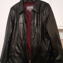 Womens Large Wilsons Black Leather Moto Jacket Thinsulate Ultra Removable Liner

