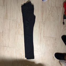 Saint Laurent Black Distressed Slim Fit Jeans