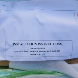 Sidebars 2019/2020 Ford Ranger 4 Doors