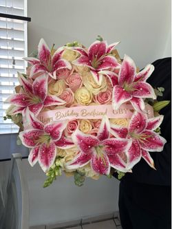 50 count roses with lilies