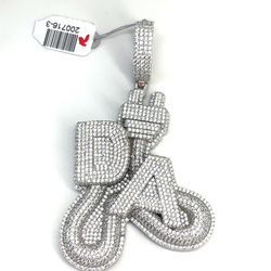 925 Sterling Silver CZ Da Plug Pendant 44.50g 200716/3